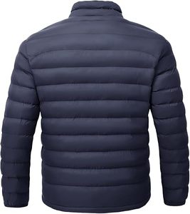 Men's Lightweight Packable Puffer Jacket Waterproof <b>Winter</b> Hood Jacket Custom Packable <b>Quilted</b> Puffer Jacket With Storage Pouch - Product Image 3