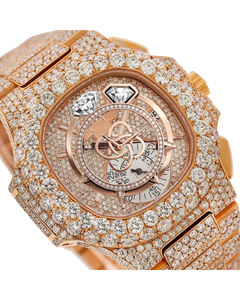 Montre de luxe pour homme en moissanite VVS, entièrement sertie de diamants, bracelet en acier inoxydable - Product Image 3