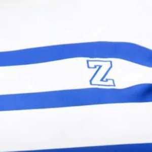 Ensemble court rayé bleu et blanc Zeta Phi Beta pour femmes, tenue décontractée deux pièces avec lettres grecques brodées - Product Image 3