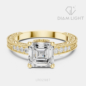 1.78CT Asscher Cut Lab Grown Diamond Solitaire Ring 14KT White Gold F+ Color VS+ Clarity IGI Certified Classic Engagement Ring - Product Image 3