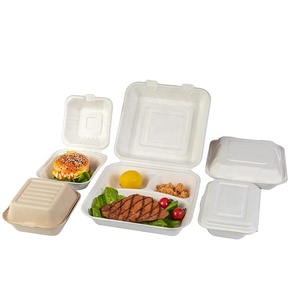 Biodegradable 4,5 pulgadas hamburguesa contenedor caña de azúcar bagazo hamburguesa caja - Product Image 1