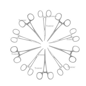 LIVER FORT INDUSTRIES Ensemble de 12 pinces chirurgicales en acier inoxydable de haute qualité, courbées de 4,5 pouces, pour applications médicales en soins intensifs et ORL - Product Image 5
