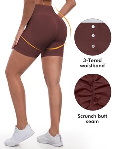 Shorts Deportivos para Mujer, Cintura Alta, Control de Abdomen, Levanta Glúteos, para Correr, Yoga, Ejercicio - Product Image 5