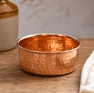 Cuenco de Cobre Martillado Artesanal Estilo Vintage, Cuenco Metálico para Servir Comida, Sin Recubrimiento - Product Image 5