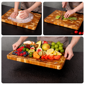 Professional End Grain Wood Cutting Board, Thick Heavy Duty, Anti Warp, Long Lasting Kitchen Prep Board - Product Image 3
