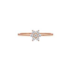 Anillo de Diamantes Cultivados en Laboratorio con Diseño de Flor y Estrella de 0.14 CT para Mujer |   Anillo de Diamantes Florales con Certificado IGI en Oro de 18K |   Boda Minimalista - Product Image 3
