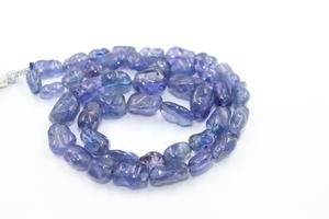 Collier de tanzanite véritable de qualité AAA 5x7-8x11mm pépites de pierre naturelle 19 pouces - Product Image 2