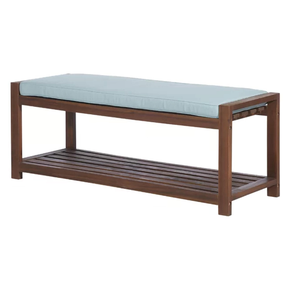 Teak Wood Patio <b>Bench</b> With Minimalist Design and Soft <b>Cushion</b> for Home Furniture Decoration and Garden Set - Product Image 2