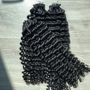 Precio al por mayor 100% Raw Virgin Vietnamese Human Lace Weft Deep Curl Color natural Super Double Drawn Hair Extensions - Product Image 3