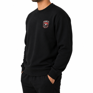 Sudadera Personalizada al por Mayor para Hombre, Cuello Redondo, Forrada, Estilo Urbano, Color Negro, Logotipo Personalizado, Corte Regular, Informal, Primavera, Tejido 100% Algodón - Product Image 3