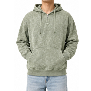 Sweat-shirt vintage personnalisé à col zippé, unisexe, en molleton épais, style streetwear, fabrication OEM de vêtements - Product Image 5