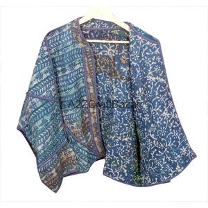 Handmade Kantha Quilted <b>Jacket</b> For Women Boho <b>Hippie</b> Patchwork Coat 100% Pure Cotton Vintage Floral Winter Outerwear - Product Image 4