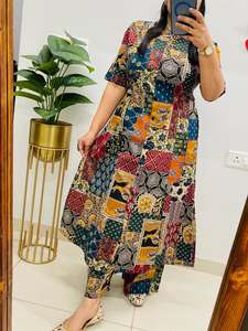 Ensembles coordonnés imprimés en coton 100% naturel, coupe midi évasée, écologiques, confortables pour le quotidien, style décontracté estival - Product Image 2
