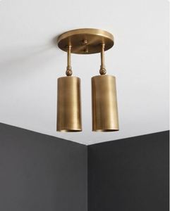 Plafonnier ajustable à 2 lumières en laiton fait main |   Plafonnier double spot de style Mid-Century - Product Image 3