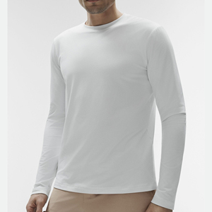 T-shirt à manches longues pour homme de haute qualité, logo personnalisé, coton, col rond, vêtements décontractés respirants - Product Image 6