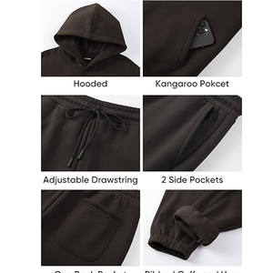 Mens Hooded Cotton Tracksuit Outfit <b>Set</b> Sportswear Jogger Pants Comfort Daily Wear Fashion Style - Product Image 4