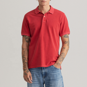 Chemise pour homme à manches courtes boutonnée, coupe classique, tricotée, 200g, 60% coton + 40% polyester, noire, FMF Polo Shirts - Product Image 6