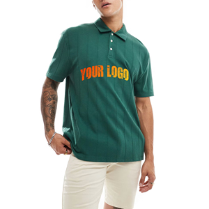 T-shirt décontracté à manches courtes pour homme, 100 % coton, tricoté, respirant, boutonné, 220g, personnalisé, haute qualité, vente en gros, pas cher - Product Image 5