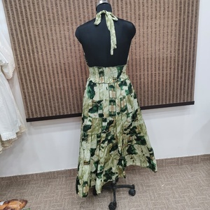 Robe longue sans manches à imprimé africain pour femme, col en V, à volants, élégante, florale, décontractée, pour l'été et la plage - Product Image 6