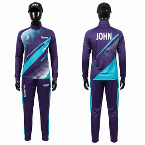 Survêtement d'entraînement de cricket pour femmes, 220 GSM, polyester interlock premium, design à panneaux vert marine et orange, sublimation, logo personnalisé - Product Image 4