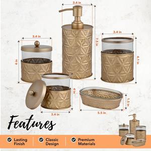 Ensemble de salle de bain design finition or, idéal pour les salles d'eau des invités et une présentation élégante de la maison, vente en gros depuis l'Inde - Product Image 4