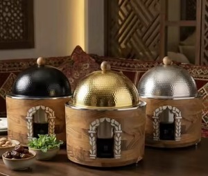 ชุดอุ่นอาหารสแตนเลสทรงกระบอกฝาสูง สำหรับใช้ในบ้าน โรงแรม บุฟเฟ่ต์ บนโต๊ะ - Product Image 5