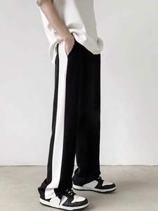 Custom Logo Canvas 100% Cotton <b>Lightweight</b> Anti-static Casual Men's Sweatpants Elastic Waist Loose Fit Straight Leg Plain <b>Jogger</b> - Product Image 4