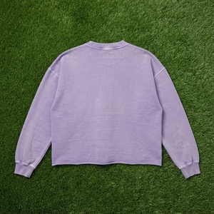 <b>Mens</b> Lavender Purple Crewneck Sweatshirt Oversized Casual Streetwear Raw Hem <b>Pullover</b> Top - Product Image 5