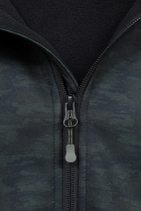 Veste en polaire à capuche noire pour homme, coupe-vent, fermeture éclair, décontractée, pour l'extérieur, automne, coupe classique, polyester, couleur unie - Product Image 6