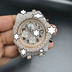 Reloj Deportivo de Lujo ZAWO Personalizado, Unisex, Estilo Hip Hop Vintage, Acero Inoxidable, Diamantes Moissanite Tallados, Cristal Analógico Único, Moderno - Product Image 1