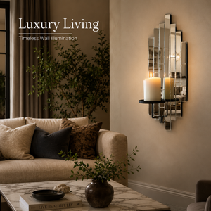 Applique Murale Moderne Miroir Décorative avec Porte-Bougie, Luminaire Mural de Luxe pour la Décoration Intérieure - Product Image 4