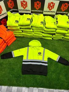 Veste de travail à haute visibilité, sweat-shirt de sécurité, coton molletonné brodé, coupe ample, fermeture éclair, printemps - Product Image 5