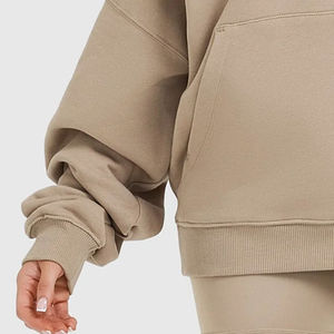 High Quality Oversized Heavy Cotton Korean Drop Shoulder Crewneck Sweatshirt Custom Pullover <b>Jumper</b> Hoodies for <b>Girls</b> - Product Image 4