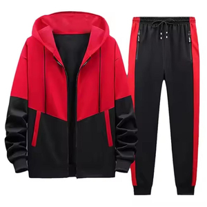 Conjunto Deportivo Unisex 2026 con Bloques de Color, Sudadera con Capucha y Cierre de Cremallera, Pantalones Deportivos Transpirables de Poliéster para Primavera, Ropa para Adultos - Product Image 4