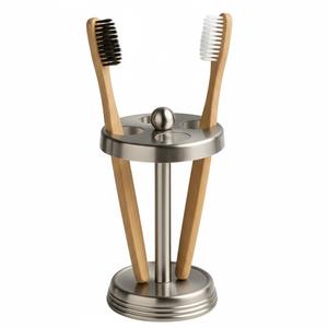 High Quality Stainless Steel <b>Toothbrush</b> <b>Holder</b> Metal Bathroom Accessory Organizer Tabletop Stand For Home And Hotel Use On Sale - Product Image 6