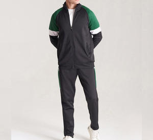 Survêtements décontractés pour hommes, ensemble deux pièces zippé, respirant, en tissu épais, couleur unie, pour le sport - Product Image 4