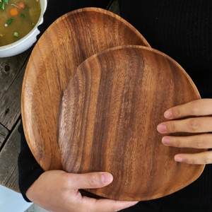 Hand-Carved Acacia Wood Serving Tray Organic Shape <b>Rustic</b> Farmhouse <b>Decor</b> - Product Image 1