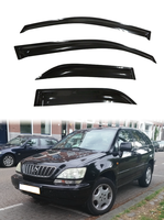 Déflecteurs de vent et anti-insectes GCS gris foncé 4 pièces en acrylique pour vitres de voiture Lexus RX300 1999-2003 avec adhésif 3M pour véhicules