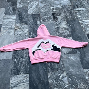 Conjunto de Sudadera con Capucha y Cordón Ajustable de Algodón 100% de Forro Polar, Estampado, de Talla Grande, Estilo Hip Hop, Novedad, Personalizable con Logotipo, para Invierno - Product Image 3