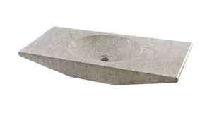 Éviers modernes ovales en onyx semi-piedestal pour salle de bain et cuisine, finition polie, écologiques et compatibles avec robinet monotrou - Product Image 5