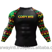 เสื้อยืดแขนสั้นรัดรูปแห้งเร็วสำหรับออกกำลังกายและเพาะกาย ระบายอากาศได้ดี เหมาะสำหรับฤดูร้อน ยี่ห้อ JX Custom Men's Summer Sports Rash Guard - Product Image 5