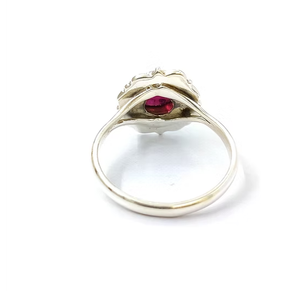 Wholesale JAIPUR <b>SILVER</b> Jewelry Luxury <b>Garnet</b> Gemstone 925 Sterling <b>Silver</b> Floral Design <b>Ring</b> Manufacturer - Product Image 4