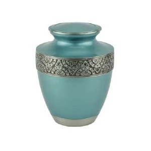 Antique Design Metal Blue Enamel Finished Cremation <b>Urn</b> for Human Ashes <b>Large</b> Capacity Burial <b>Urn</b> - Product Image 3