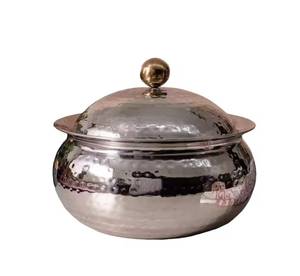 Recipiente para Calentar Comida Tipo Buffet, de Madera Negra Mate, Hecho a Mano, de Lujo, con Tapa de Cúpula Plateada, Apilable, para Servir Comida Caliente - Product Image 2