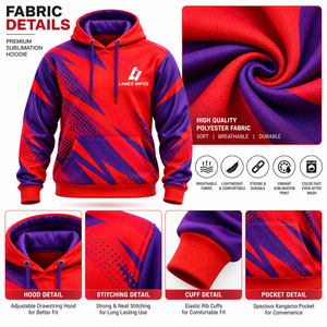 OEM Custom All Over Sublimation <b>Hoodie</b> for Men Premium Printed Pullover Sweatshirt Personalized Logo Sportswear and Streetwear - Product Image 5