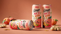 Rita Ginger Melkthee Perzik 325ml Geblikte Instant Melkthee Drank Verfrissende Zoete Fruitdrank Groothandel OEM ODM Private Label