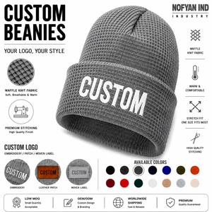 Fabricante Mayorista de Gorros de Punto Tipo Waffle Personalizados, Proveedor de Gorros de Invierno, Fabricante de Gorros de Punto Premium con Etiqueta Privada OEM ODM - Product Image 1