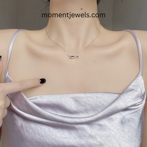 Collar de Plata de Ley 925 con Colgante Geométrico Moderno Chapado en Oro, Cadena de Eslabones para Mujer - Product Image 5