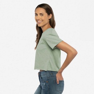 High Quality Women's Cotton <b>Crop</b> T Shirt Breathable Quick Dry Short Sleeve Casual Tee Crew Neck Summer Gym <b>Top</b> Athletic Apparel - Product Image 4