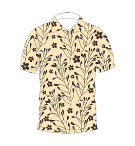เสื้อโปโลผู้ชายสีเบจพิมพ์ลายดอกไม้ลำลองแขนสั้นฤดูร้อนคอปกแฟชั่นเสื้อยืดกอล์ฟ - Product Image 1